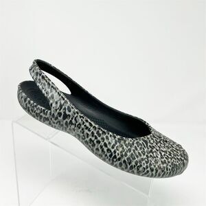 Crocs Women's Olivia II Leopard Print Slingback Flats Size 10 Lightweight